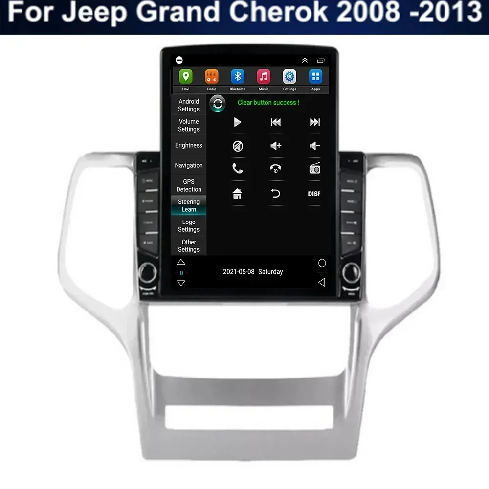 9 7-дюймовый Android 13 для Jeep Grand Cherok 2008-2013 Тип Tesla Автомобильный радиоприемник