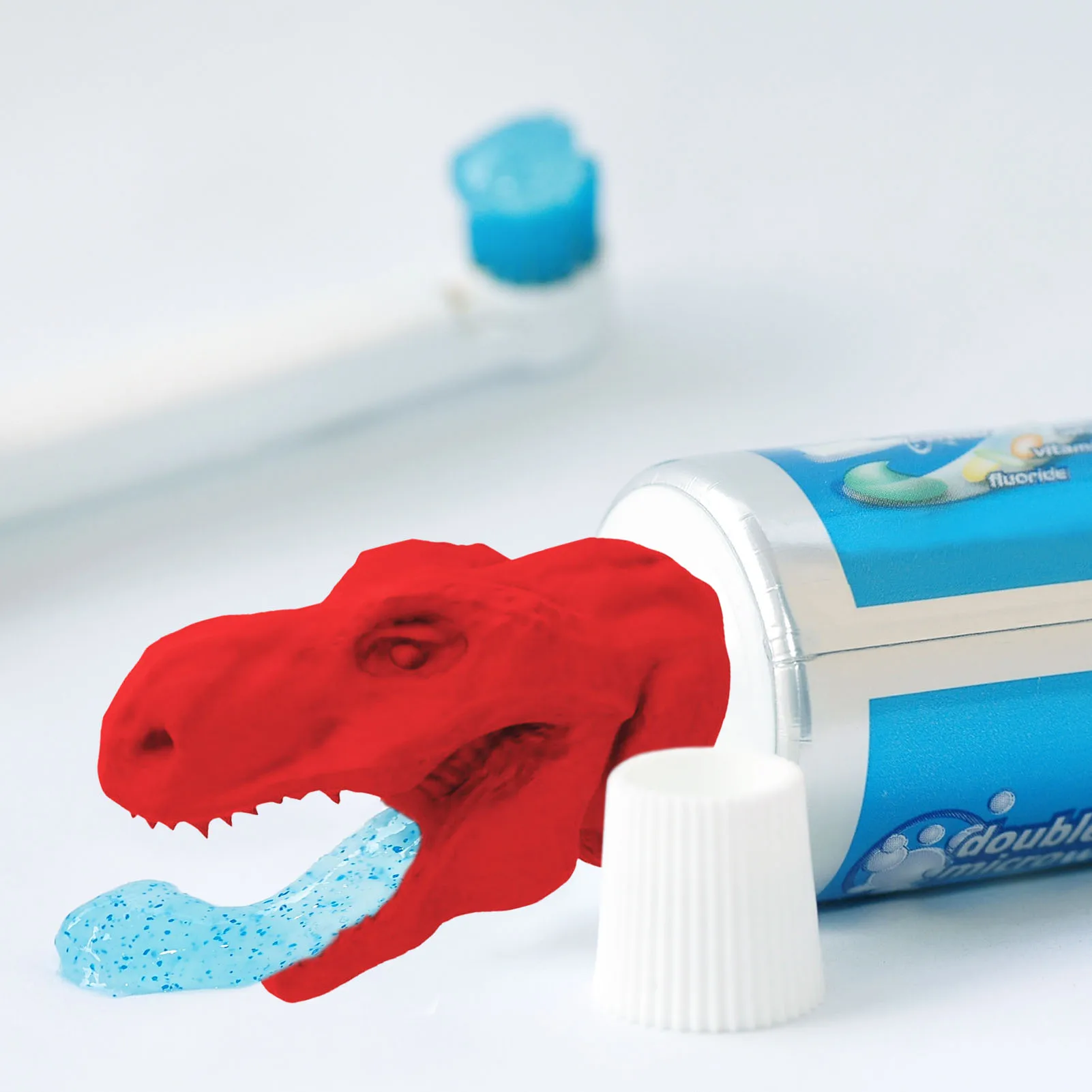 

Dinosaur Shape Toothpaste Topper 2021 New Style Toothpaste Bowler 3D Printed Baby Closing Toothpaste Caps Toothpaste Dispenser