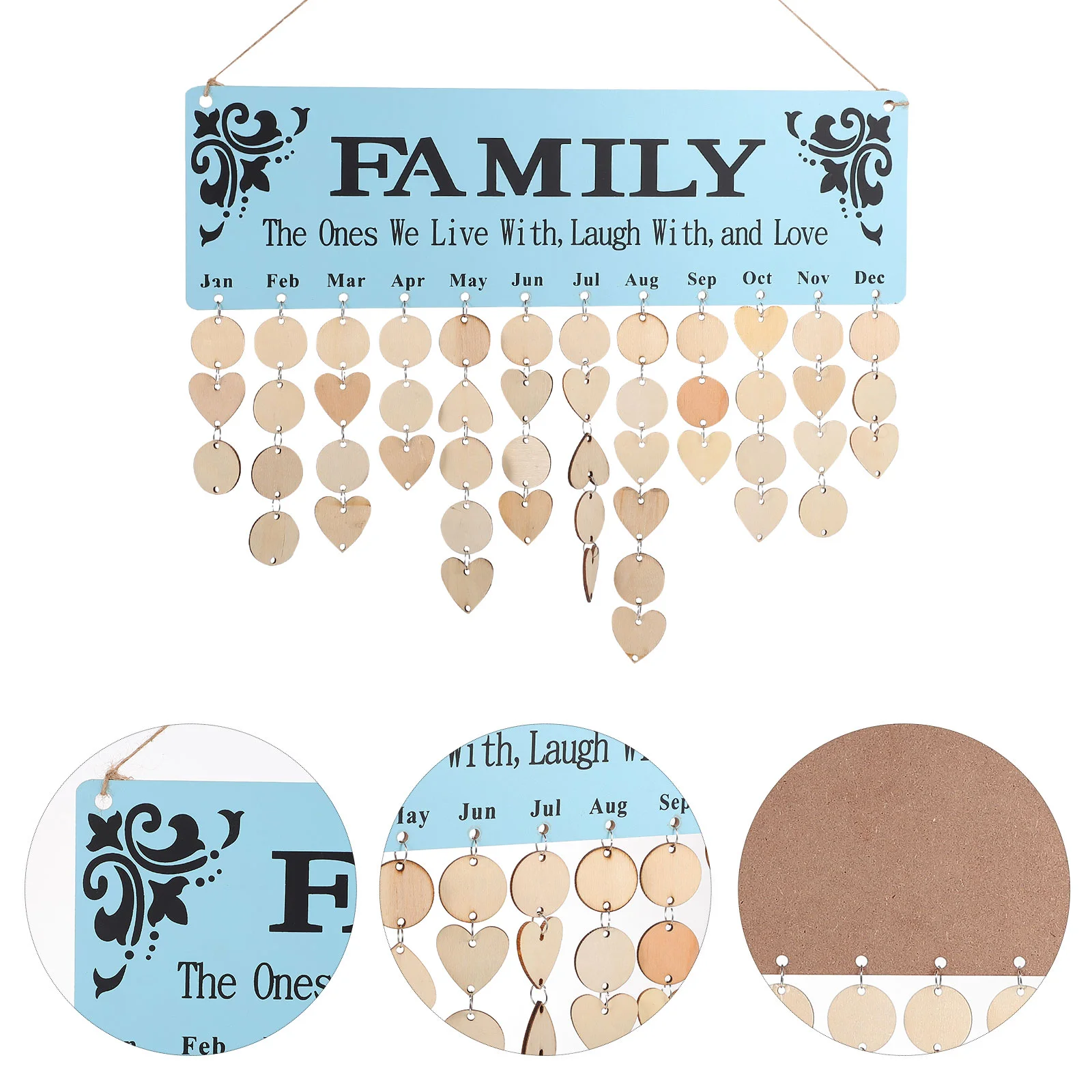

1 Set Family Birthday DIY Calendar Board Birthday DIY Board Pendant for Family Dorm Home