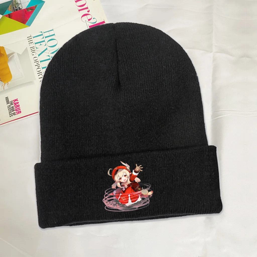 

Cute Skullies Beanie Genshin Impact Online Role Playing Game Fashion Knitted Bonnet Girls Boys Warm Caps Brimless Elastic Hats