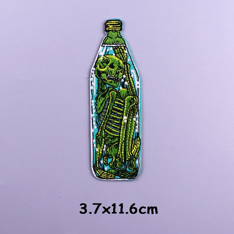 Патчи с вышивкой черепа и цветов для одежды наклейки-скелеты в стиле панк нашивки