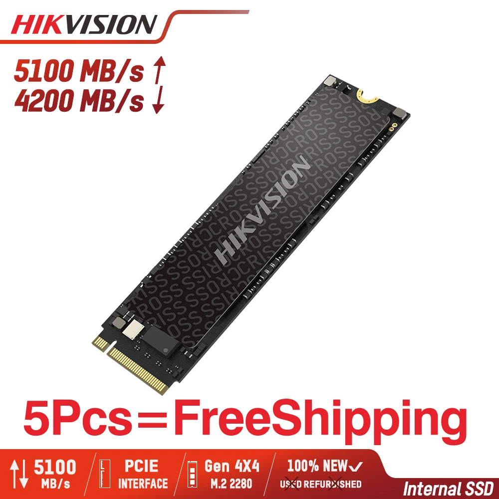 

Hikvision SSD 5100MB/s 512GB 1TB M.2 2280 NGFF NVME PCIE Gen4x4 Internal Solid State Disk for Laptop Desktop 3D NAND TLC Disk