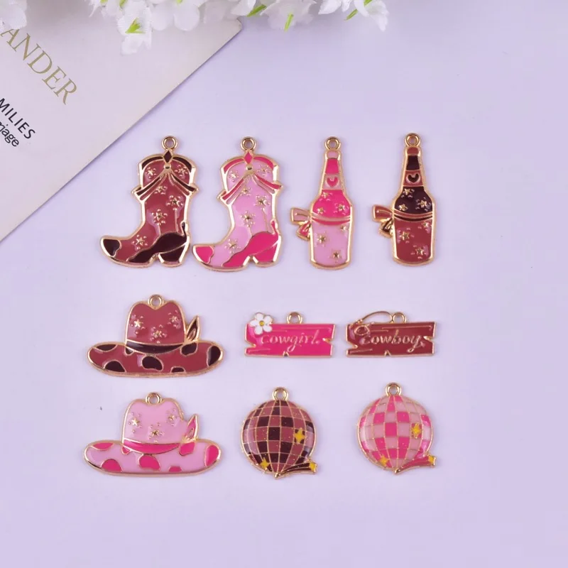 10 шт. ковбойские сапоги в западном стиле эмалированные подвески из сплава для