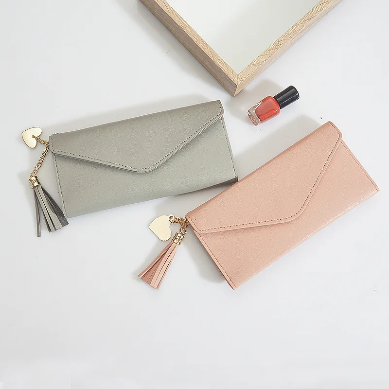 Fashion Women Simple Zipper Purses  Long Section Clutch Wallet Soft PU Leather Money Bag