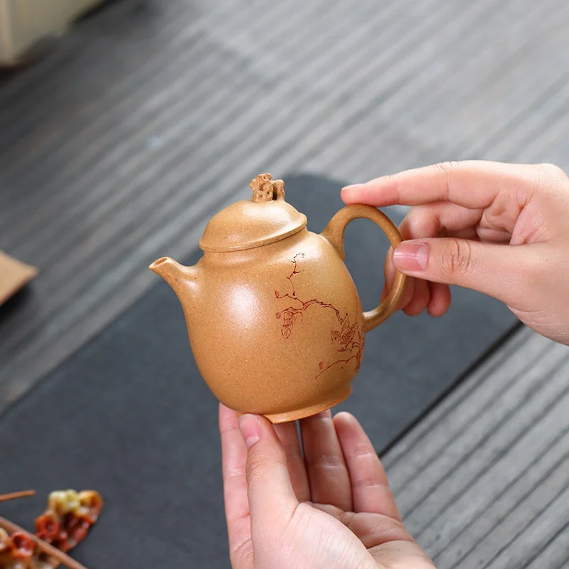 

130 мл китайские исинские чайники из пурпурной глины, ручная работа, чайник из необработанной глины, красивый чайник, высококачественный чайный набор Zisha, коллекция