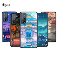 art pixel aesthetic soft black cover for samsung galaxy s22 s21 s20 fe ultra s10 s10e lite s9 plus phone case coque