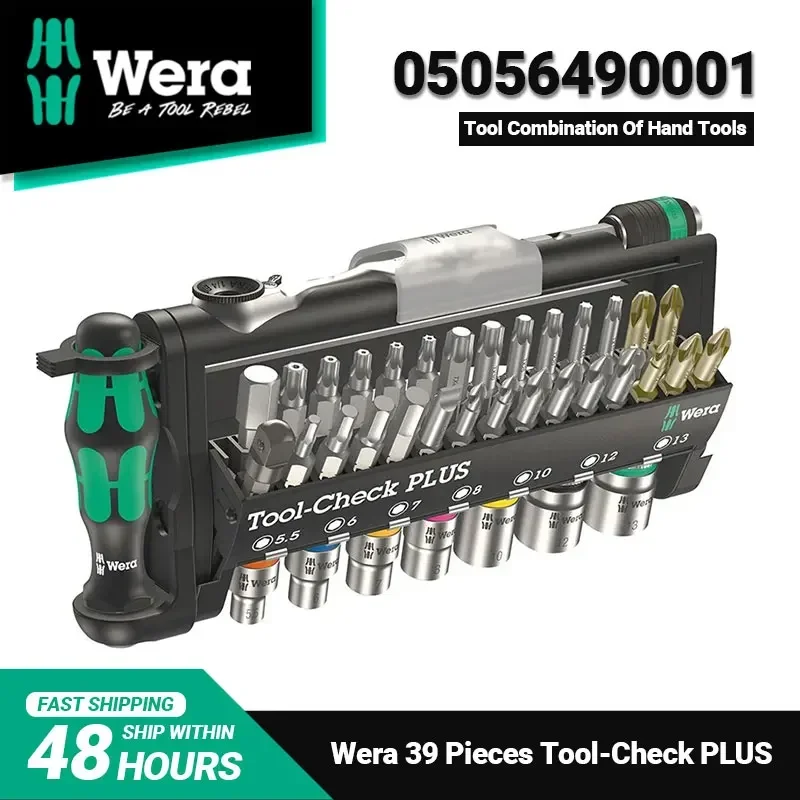 WERA 05056490001 Шлицевая отвертка с храповым механизмом Tool-Check Plus головка 1/4 дюйма 39 шт. 27