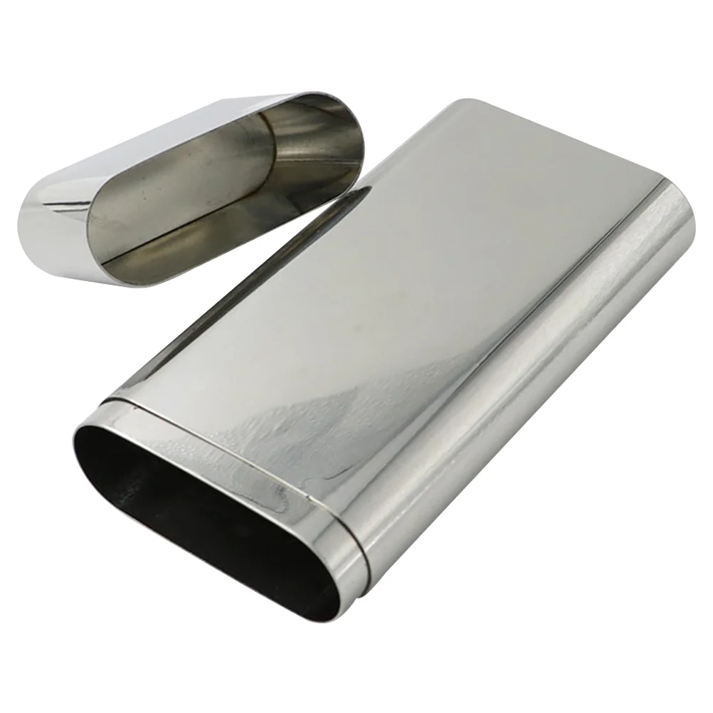 

Cigar Case Box Tube Stainless Steel Holder Portable Carrying Humidor Travel Tubes Small Ciggaret Jar Single Metal Storage Pocket