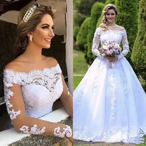 Wedding Dresses for Women 2023 Bride Ball Gowns Formal Dress Gown Elegant Ceremony Weddings The Church Plus Size Long Sleeve