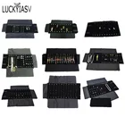 Оптовая продажа, ювелирные изделия, сумка в рулоне, переносной чехол, черный бархатный органайзер, многофункциональное ожерелье, кольца