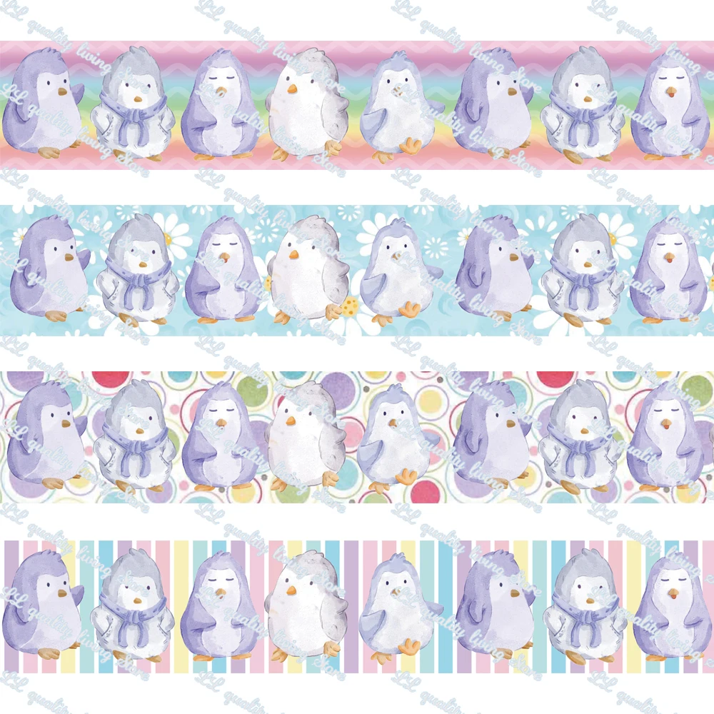 

Лента Корсажная с принтом пингвина, 16-75 мм, 50 ярдов