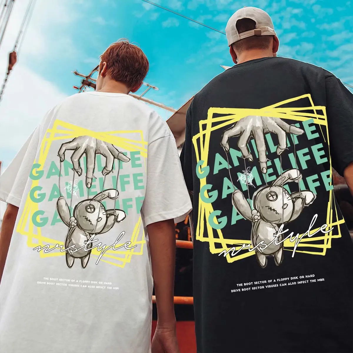 

Europe America High Street Creative Short Sleeve T-shirt Men's New Fat Man oversize Large Size Men's Summer Fat Man Half Sleeve