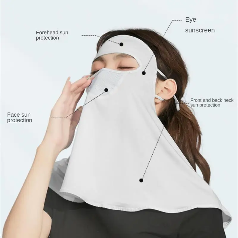 

Breathable Protection Long Mask Ice Silk Protection Mask Full Face Sunscreen Mask Sports Entertainment Hiking Scarves Sun Mask