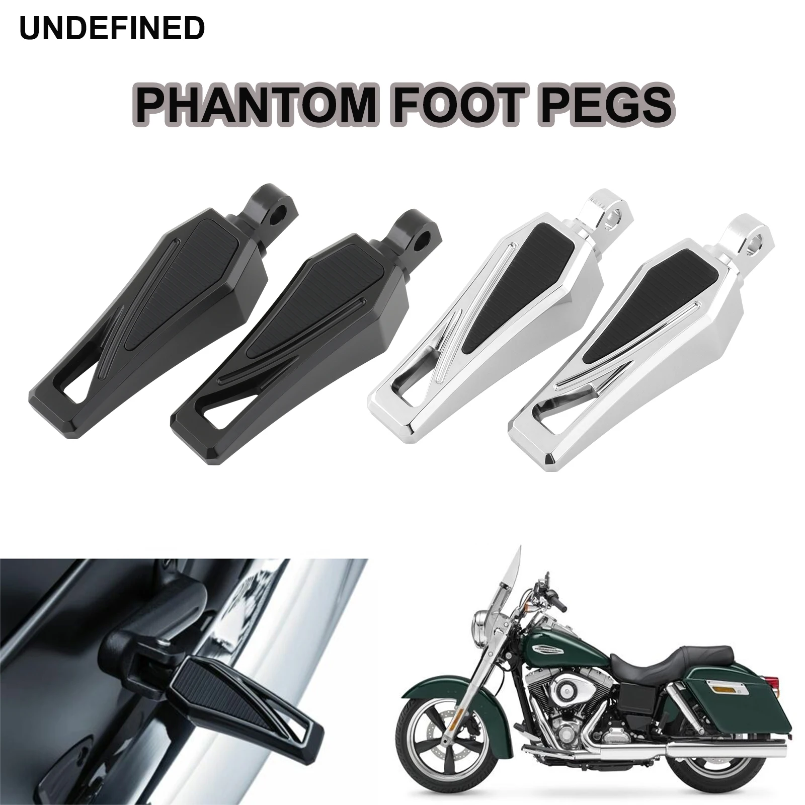 

Motorcycle Foot Pegs Phantom Footrests Pedal For Harley Touring Electra Glide Sportster 883 Dyna Street Bob Softail Fat Boy