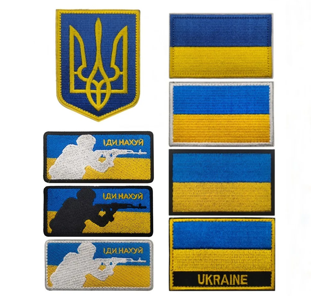 

Embroidered Hook and Loop Patch Ukrainian Soldier Flag Armband Tactical Morale Badge Backpack Jacket Sticker Military Patches