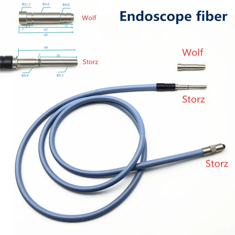

1.8m-3m Wolf Storz Optical Fiber Silicone Cable Medical Endoscop Fiber Light Source Microscope Guide Interface Fiber