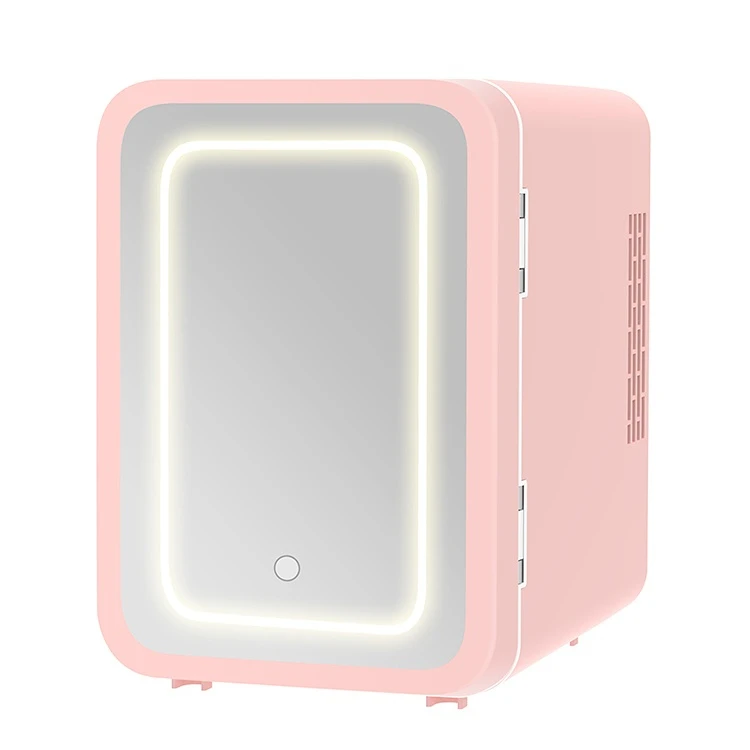 

4L Home Use Electric Skincare Fridge For Cosmetic Portable Ac 100V-220V Dc 12V Mini Cosmetic Refrigerator With Mirror LED Light