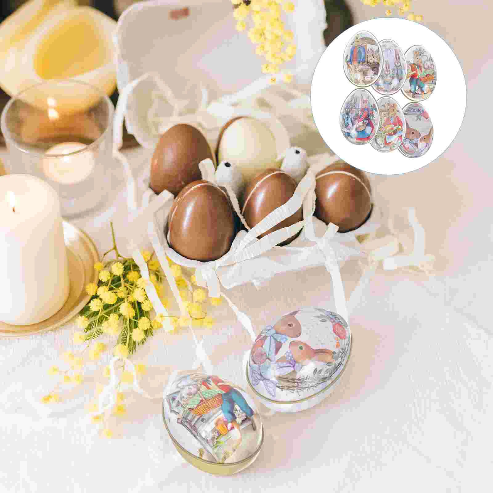 

Easter Candy Box Egg Tin Eggs Tinplate Metal Container Party Case Shaped Filled Filler Basket Favors Fillable Bunny Tins Favor