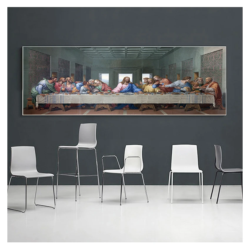 

Leonardo Da Vinci's The Last Supper Posters Print Wall Art Canvas Painting Famous Paintings Art for Living Room Cuadros Decor