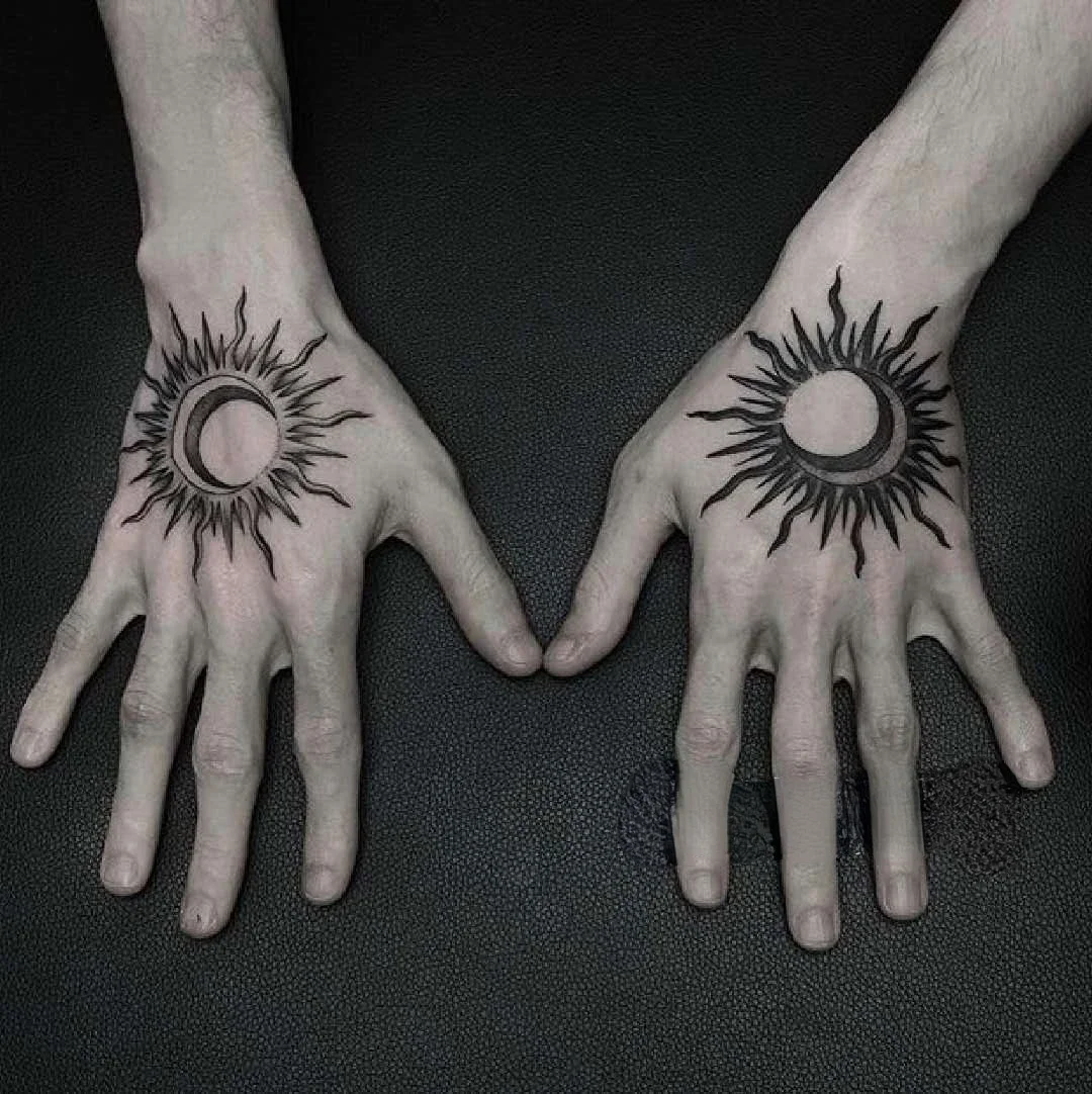 Магазин Luna ретро Солнце Луна геометрическая звезда временная татуировка