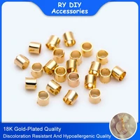 100pcs hot sell 18k gold plated crimp end beads for bracelet necklace accessory material