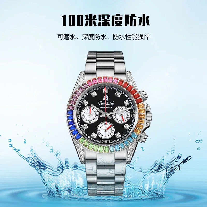 

Rainbow Circle daytona 100 Waterproof Precision Steel Sapphire Mirror Fully Automatic Diving Multifunctional Mechanical Watch
