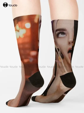 Милые носки Eva Elfie, черные носки для женщин, персонализированные носки унисекс для взрослых и подростков, молодежные носки 360° °   Уличная одежда с цифровой печатью