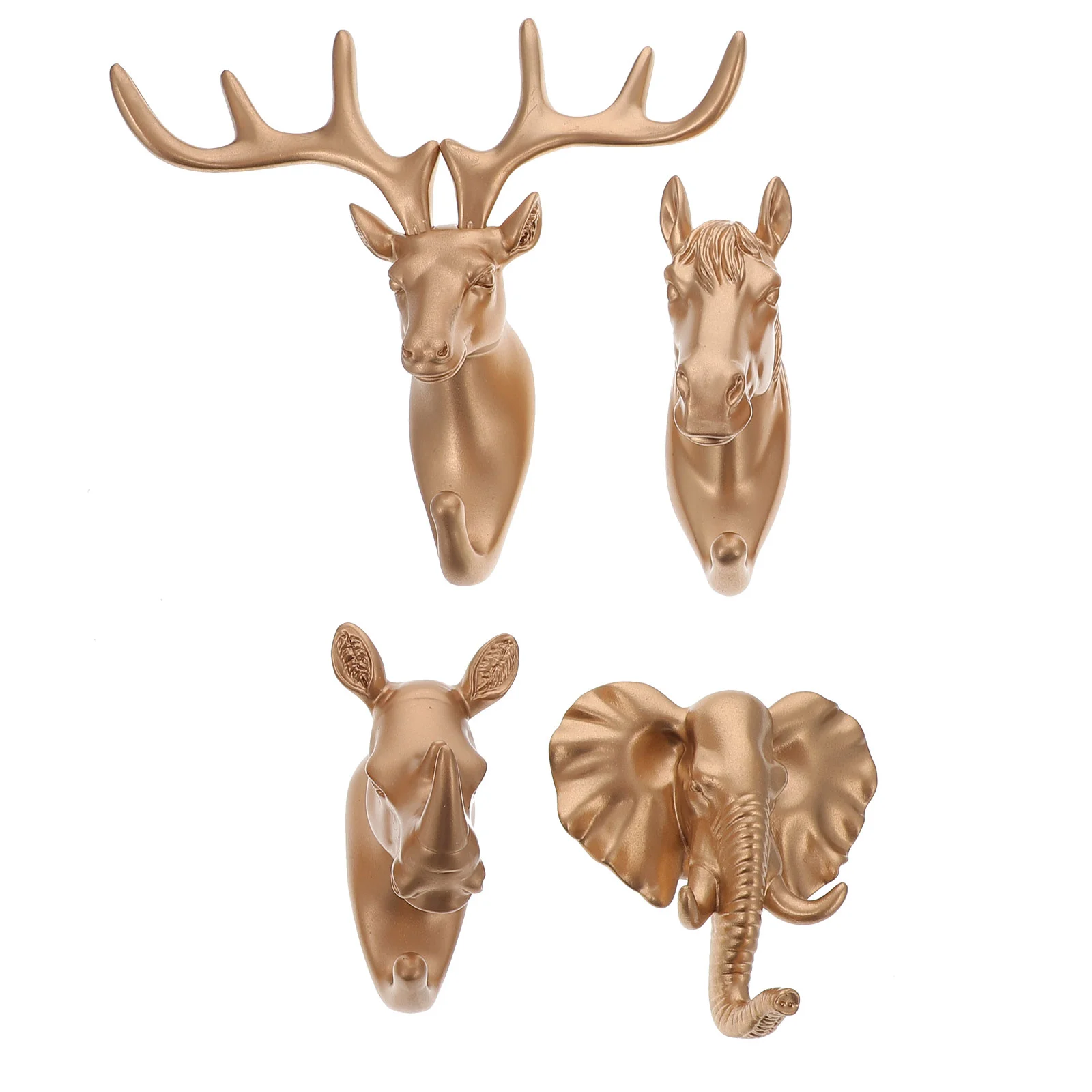 

4 Sets of Animals Head Key Hangers Animals Head Wall Hooks Coat Hat Hangers