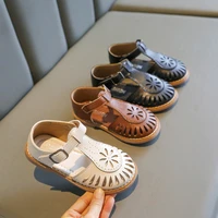 summer girls sandals closed toe sandals for baby girl flats soft leather sandals kids casual beach shoes