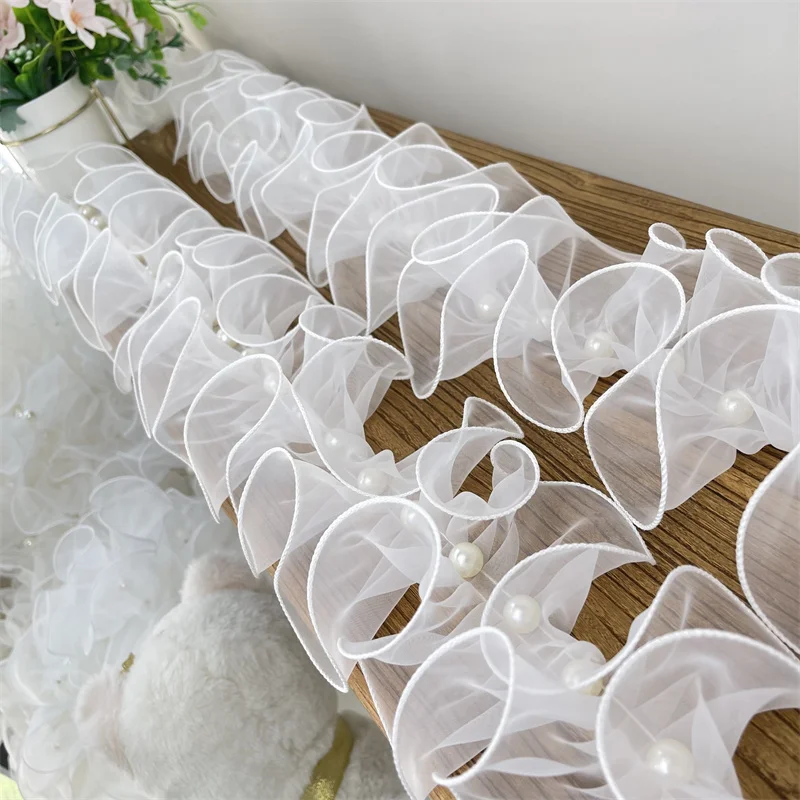 11 см белая уплотненная органза плиссированный женский костюм с оборками