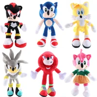 25 30cm anime sonic plush doll toy soft plush cute cartoon black and blue ultrasonic mouse pendant toy childrens birthday gift