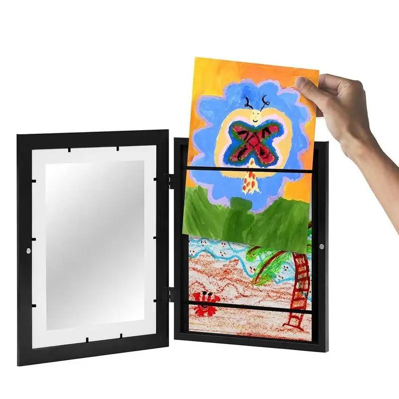 

Детские художественные рамки для фотографий, Детские художественные Рамки, открывающиеся Сменные картины спереди, дисплей для дома и офиса, трехмерный дисплей для хранения картин