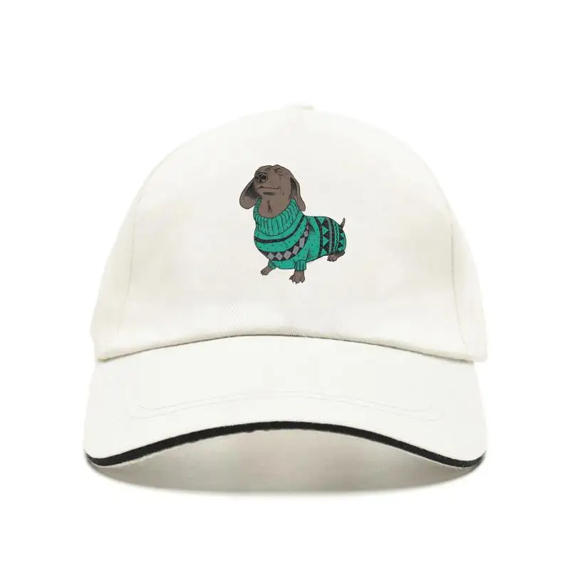 

Mens Wiener Dog In Christmas Sweater Dachshund Bill Hat Baseball Cap wholesale Bill Hats custom Environmental printed Hat cheap