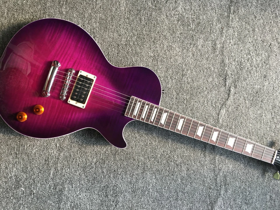 Custom Shop 1959 purpleburst  Flame Maple Top Chibson Electric Guitar Tuilp Tuners, Chrome Hardware cutaway guitar