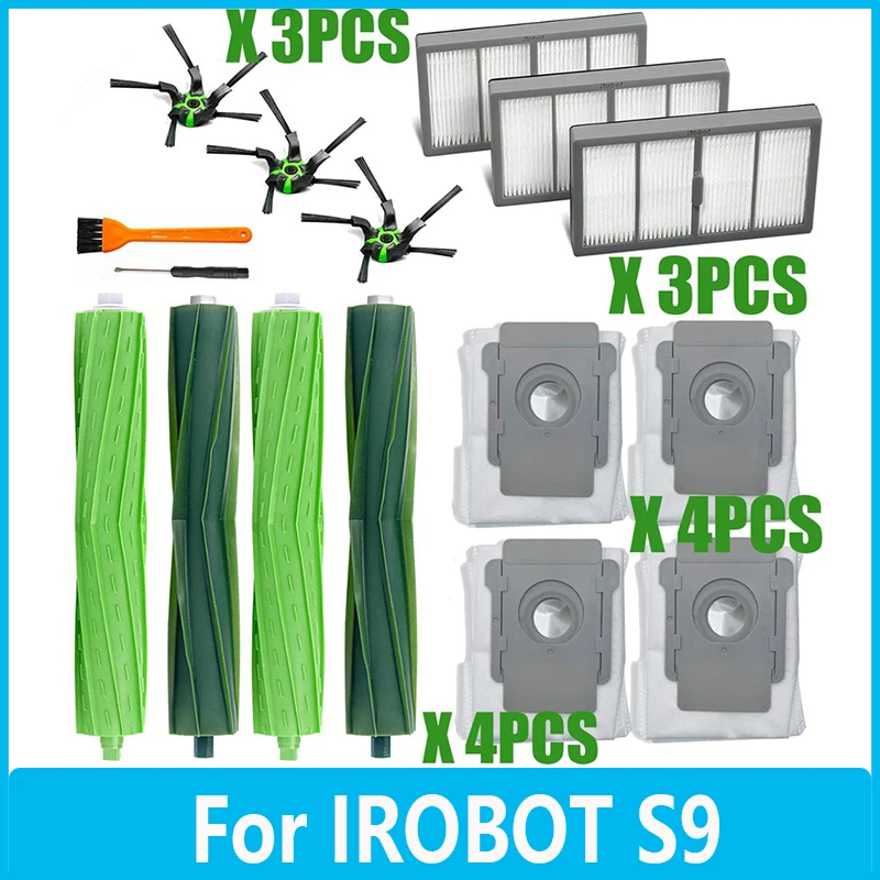 

For IRobot Roomba s9 Sweeping Robot Vacuum Cleaner Replacement Parts Compatible Main Side Brush HEPA Filter Accessories Dust Bag