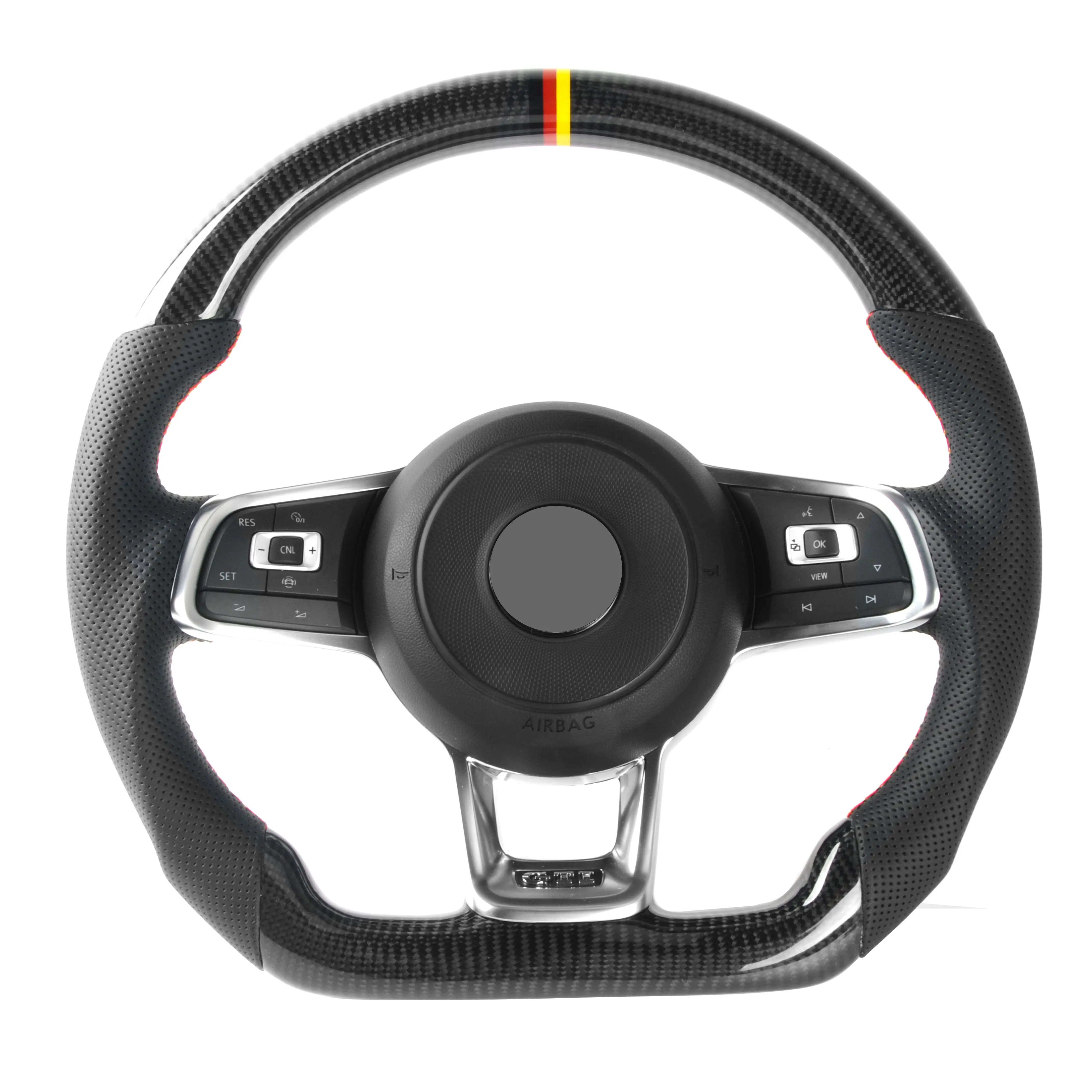 

Индивидуальный дизайн, углеродное волокно с перфорированной кожей для Volkswagen Golf GTI MK7, рулевое колесо в сборе