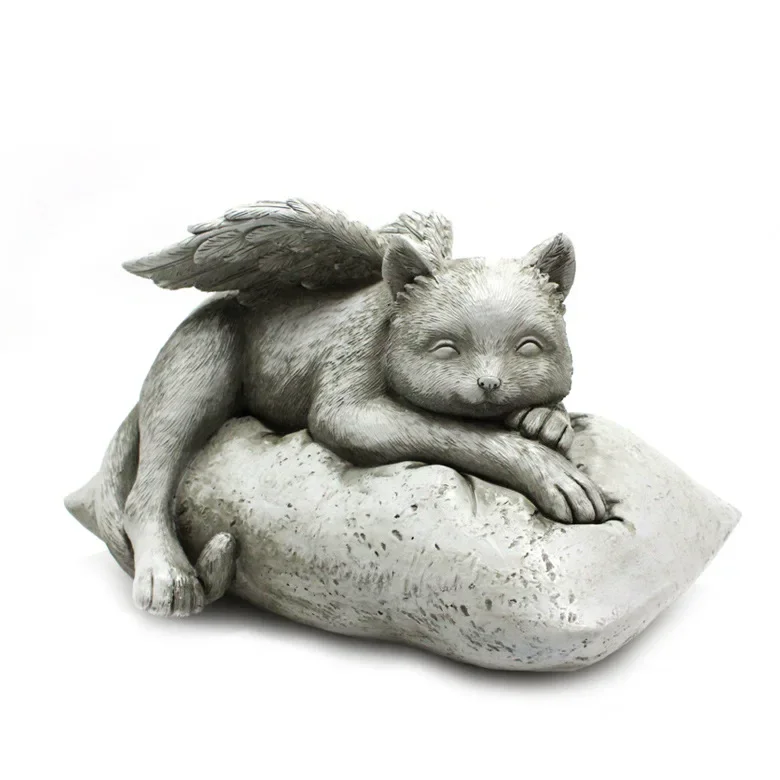 

Cross-border new angel cat and dog ornaments, creative resin pet tombstones, commemorative stone garden animal statue ornaments