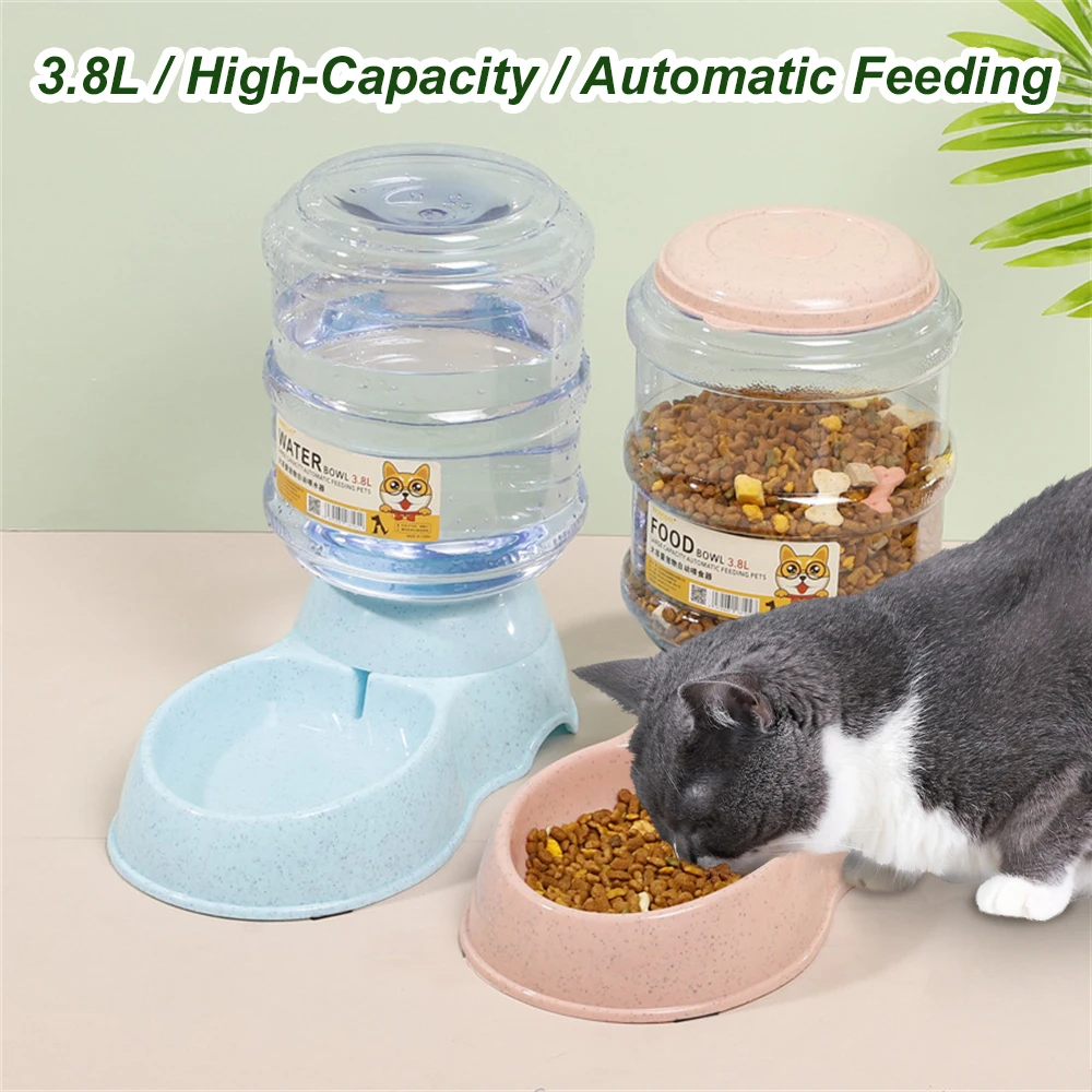 

3.8 L Automatic Dog Feeder Waterer High Capacity Pet Food Bowl Gravity Water Dispenser Pet Bowl for Dogs Cats Dog Accessories