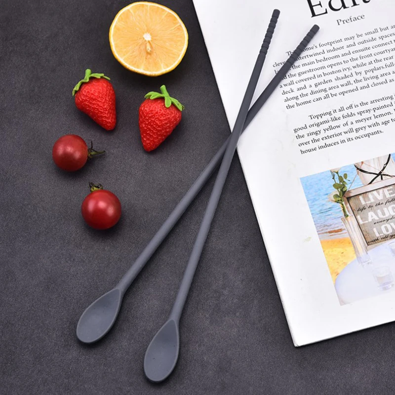 1 Набор многоразовых силиконовых ложек палочки для еды двойного использования