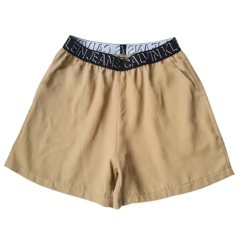 Solid color shorts women's spring summer new everything casual pants high waist show thin A-line pants loose wide leg pants