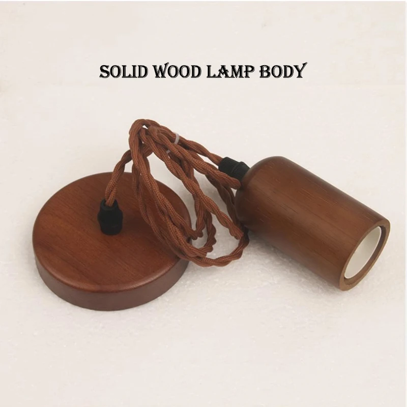 Ретро Художественная стеклянная люстра из цельной древесины креативная красная