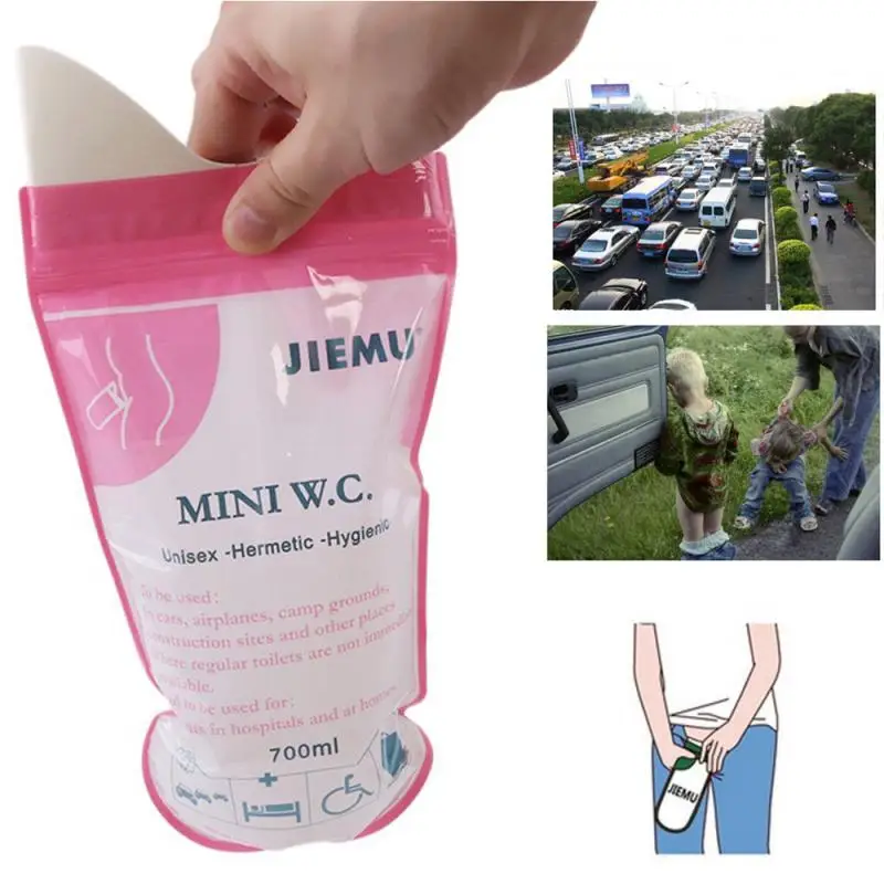 

600/700ml Emergency Portable Car Urine Bag Vomit Bags Mini Mobile Toilets Disposable Handy Unisex Kids Using Outdoors Mini W.C.