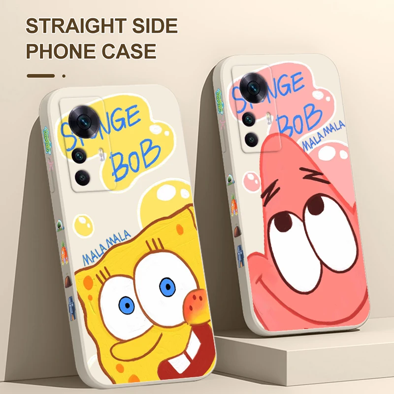 

Starfish squid SpongeBob Phone Case For Xiaomi Mi 12S 12 12X 11i 11T 11 10 10S 10T Pro Lite Ultra Liquid Left Rope TPU