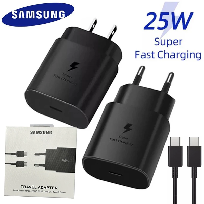 

25W Samsung Charger Galaxy A12 A13 A22 A32 A42 A52 EP-TA800 Super Fast Charging Power Adapter For S23 S22 S21 S20 FE S10 S9 - 5G