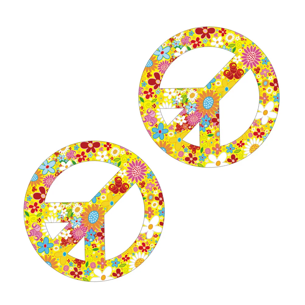 

Peace Sticker Symbol Decorations Decor Floral Decal Stickers Car Party Sign Bumper