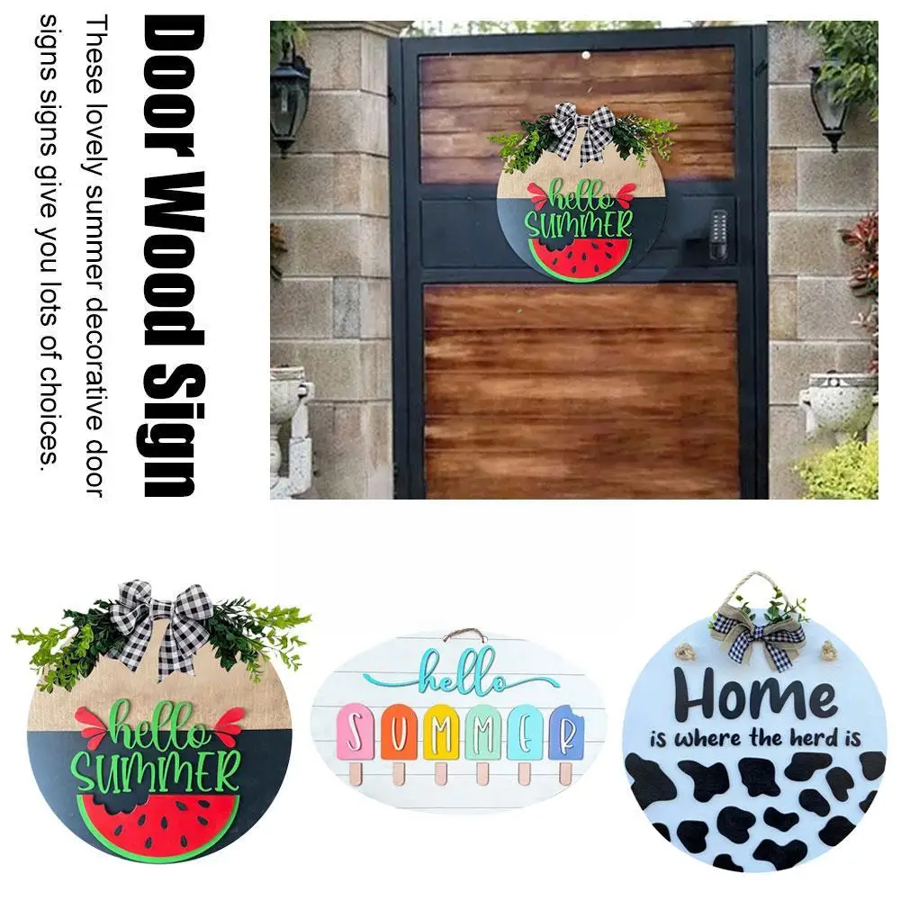 

Door Hanging House Number Hanger Spring Summer Fall Home Winter Garden Sign Decor Interchangeable Welcome I0x0