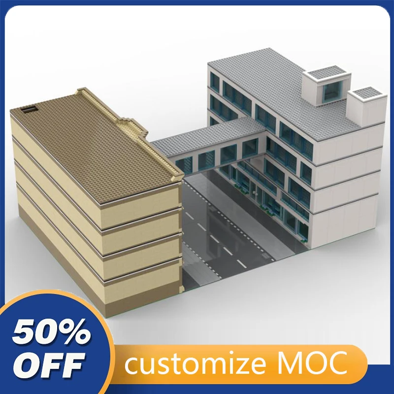 

4040PCS Customized MOC Modular Classic & Modern Hospital Facades Building Blocks Bricks Children birthday toys Christmas gifts