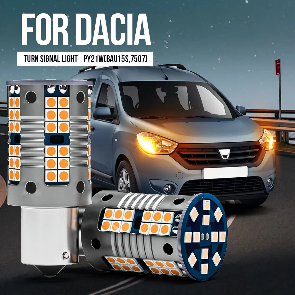 

2pcs PY21W 7507 BAU15S Canbus No Error LED Turn Signal Light Blub Lamp For Dacia Sandero 2008-2017 Lodgy 2010 2011 2012 2013