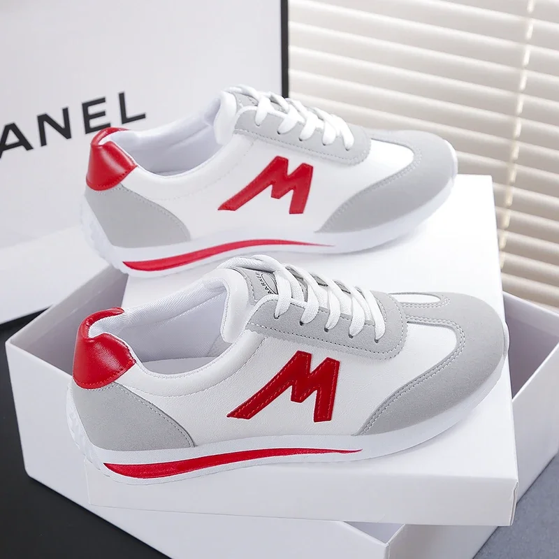 Новинка 2024 женская повседневная прогулочная обувь летние кожаные кроссовки на