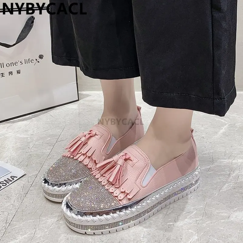 2023 Summer Luxury Bling Bow Slippers Women Sequined Girl Shoes Outside Fashion Platform Slippers For Women Korean Shoes Shallow